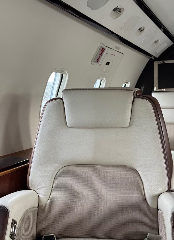 Aircraft cabin seat after deep cleaning and leather conditioning
